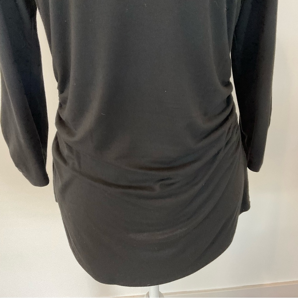 White House Black Market Black Top with Pearl Accents - Picture 5 of 7
